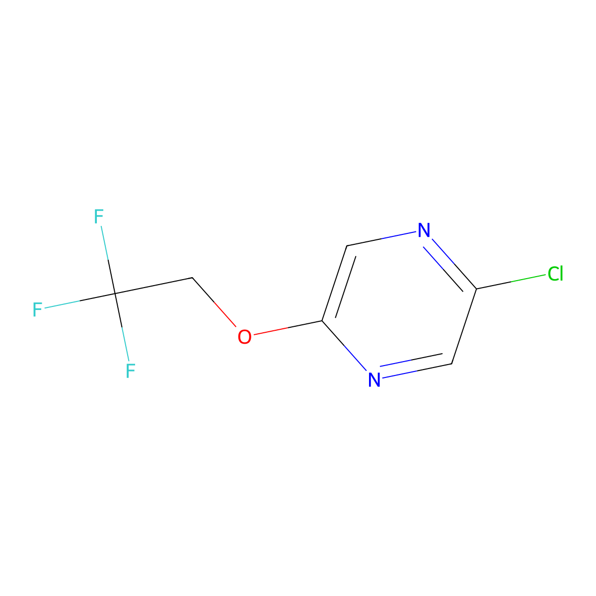2-Chloro-5-(2,2,2-trifluoroethoxy)pyrazine molecular structure, CAS 1416915-75-7