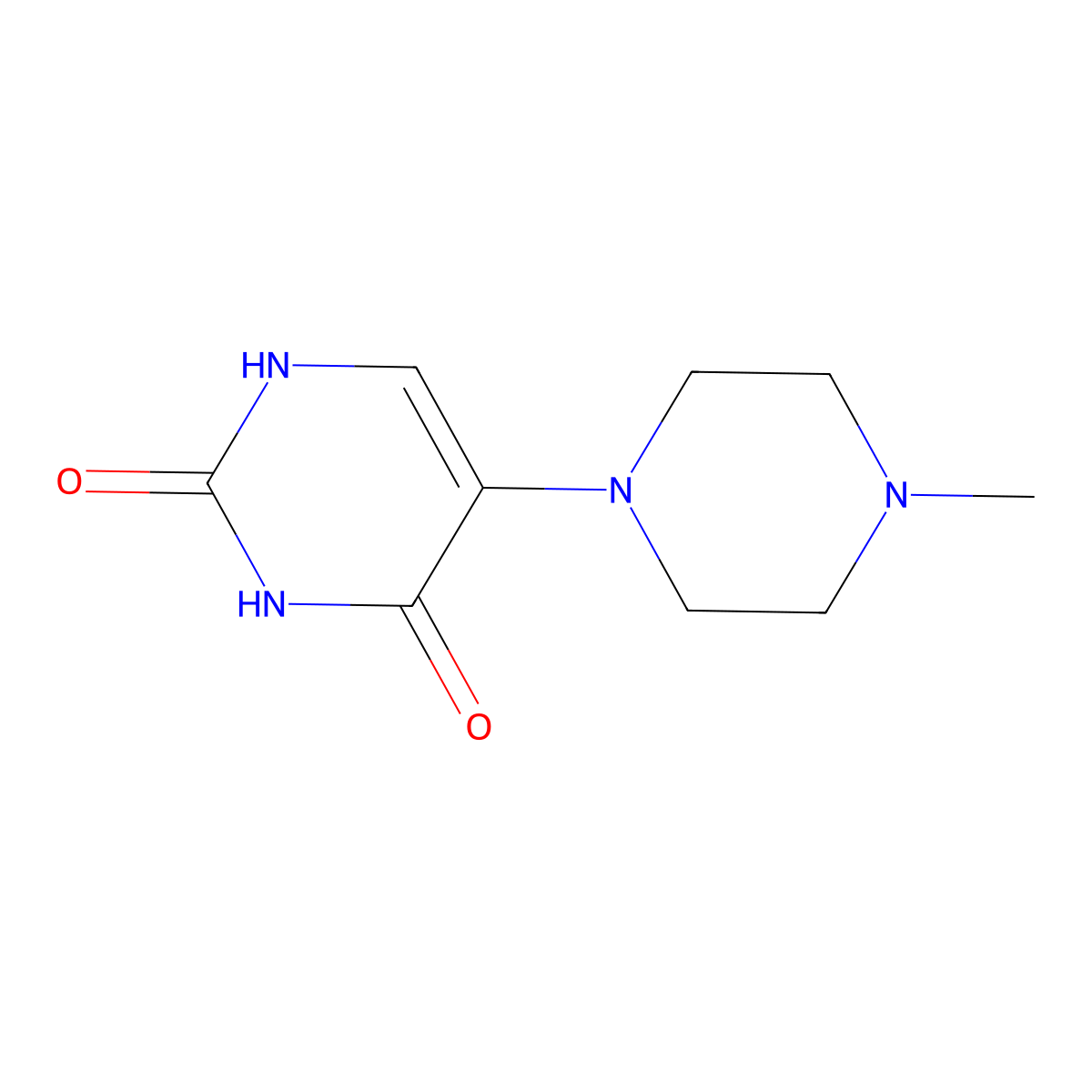 5-(4-methylpiperazin-1-yl)-1H-pyrimidine-2,4-dione molecular structure, CAS 141692-30-0
