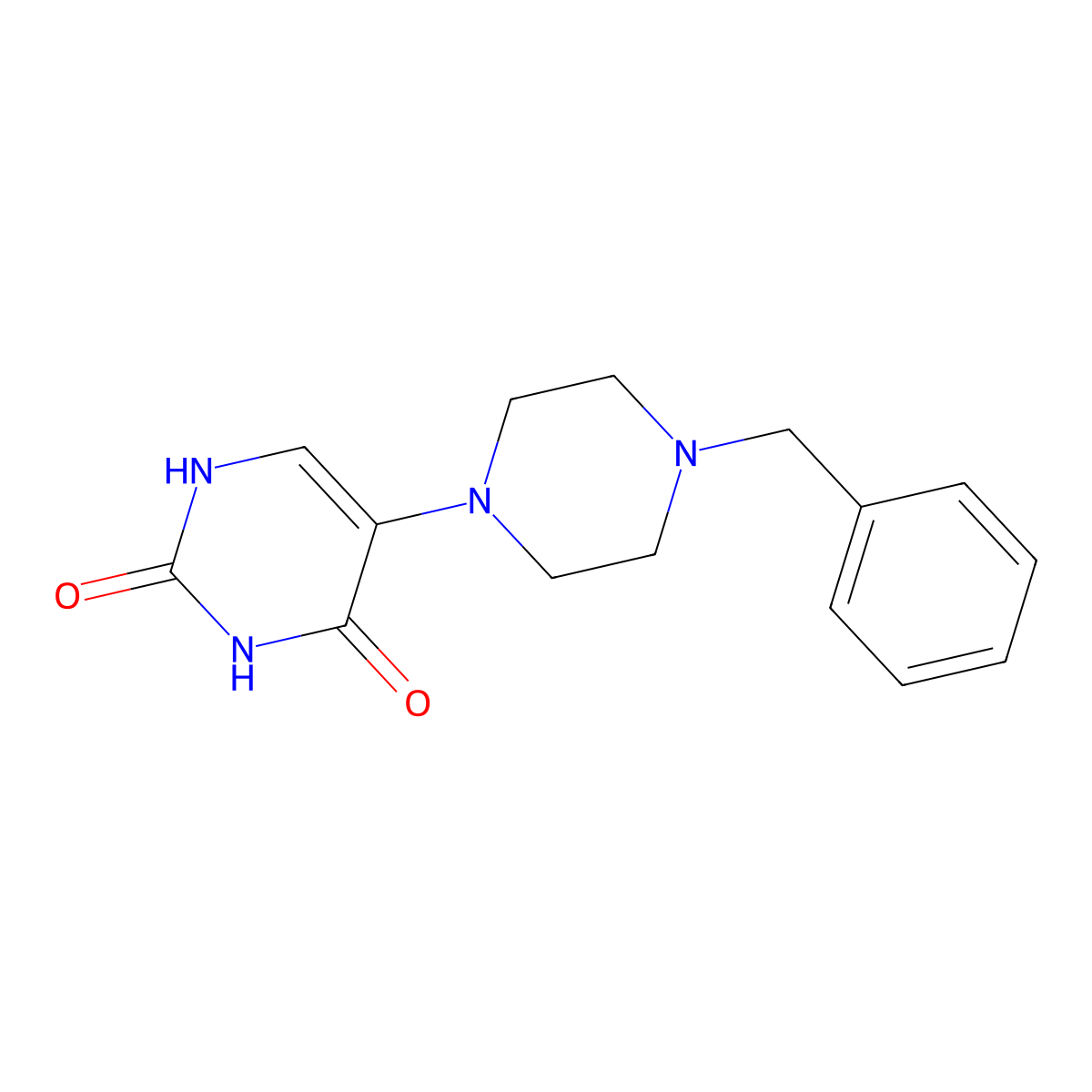 5-(4-Benzylpiperazinyl)uracil molecular structure, CAS 141692-31-1