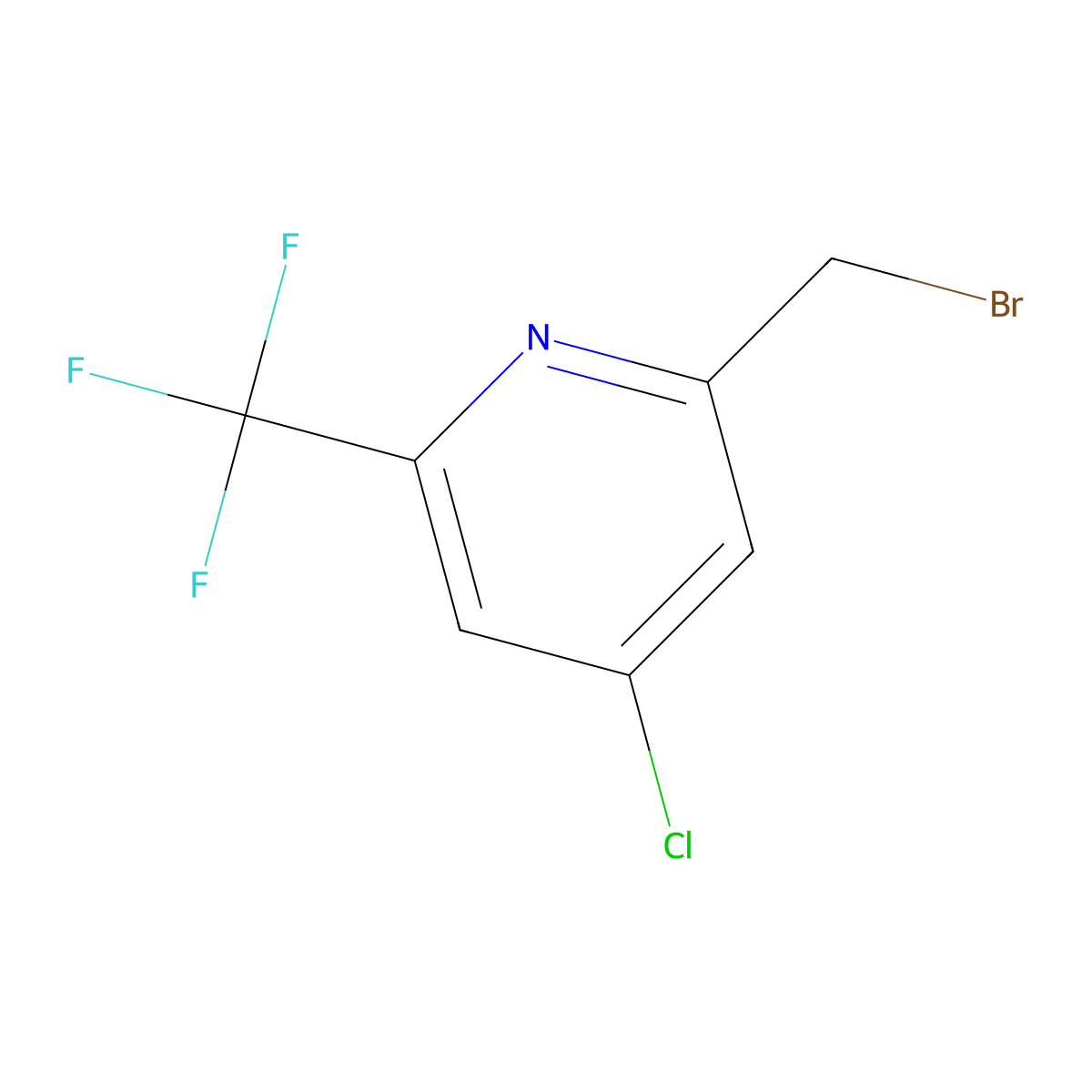 2-(Bromomethyl)-4-chloro-6-(trifluoromethyl)pyridine molecular structure, CAS 1416949-07-9