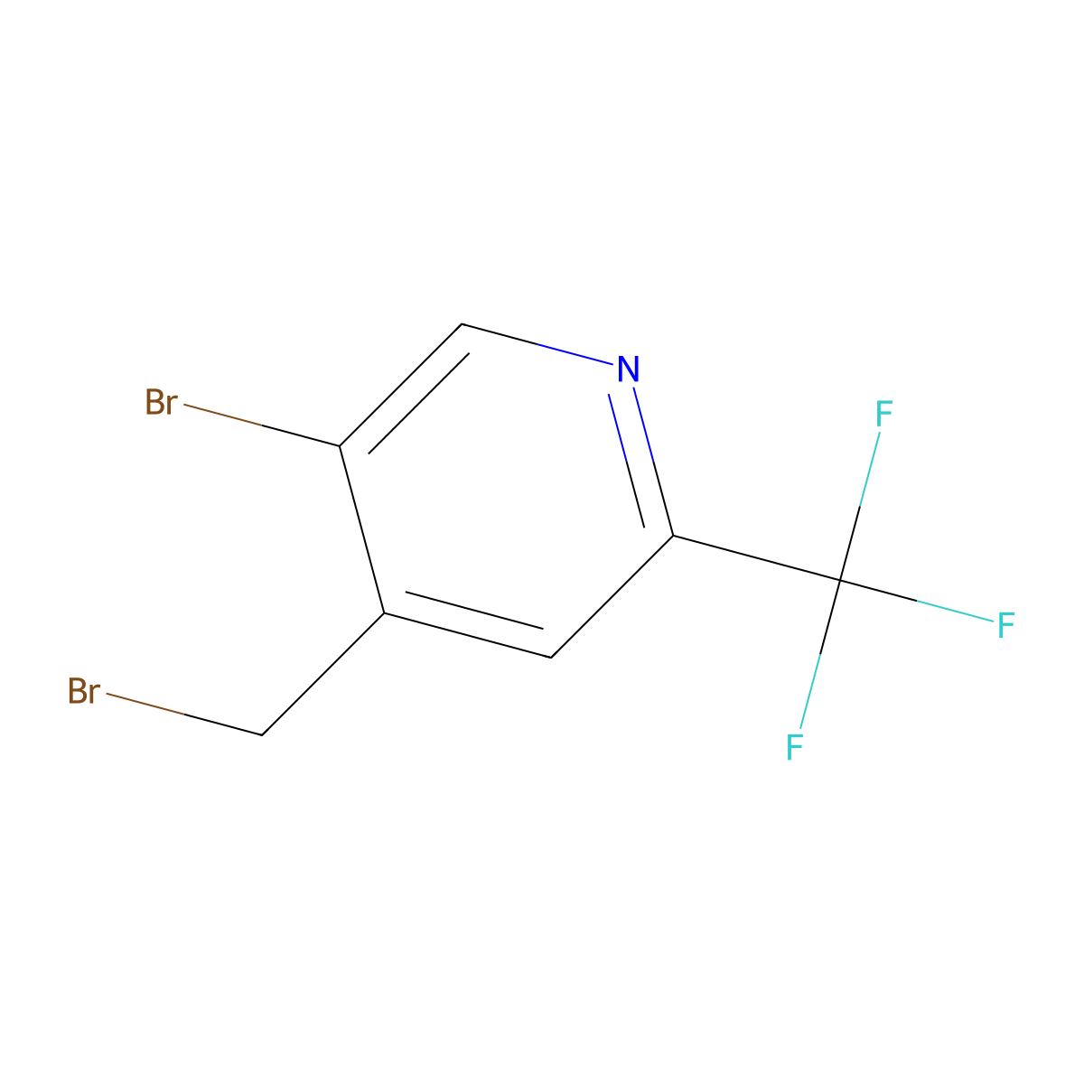 5-Bromo-4-(bromomethyl)-2-(trifluoromethyl)pyridine molecular structure, CAS 1416949-08-0