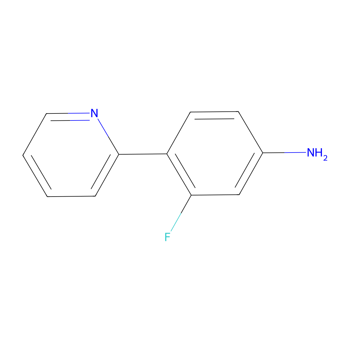3-Fluoro-4-(2-pyridinyl)benzenamine molecular structure, CAS 1416955-55-9