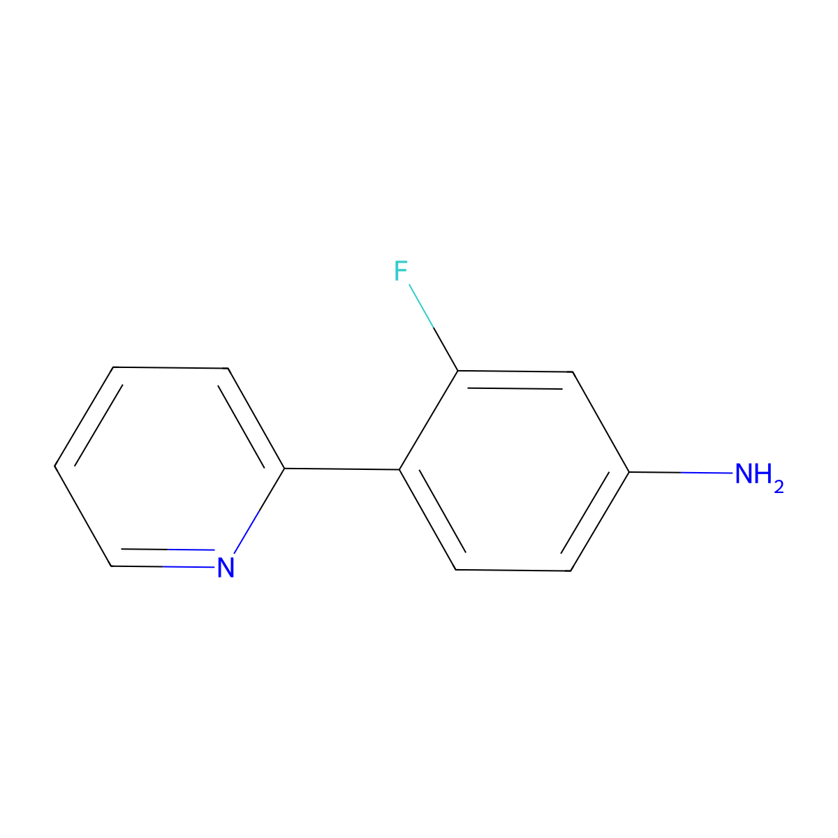 3-Fluoro-4-(2-pyridinyl)benzenamine molecular structure, CAS 1416955-55-9