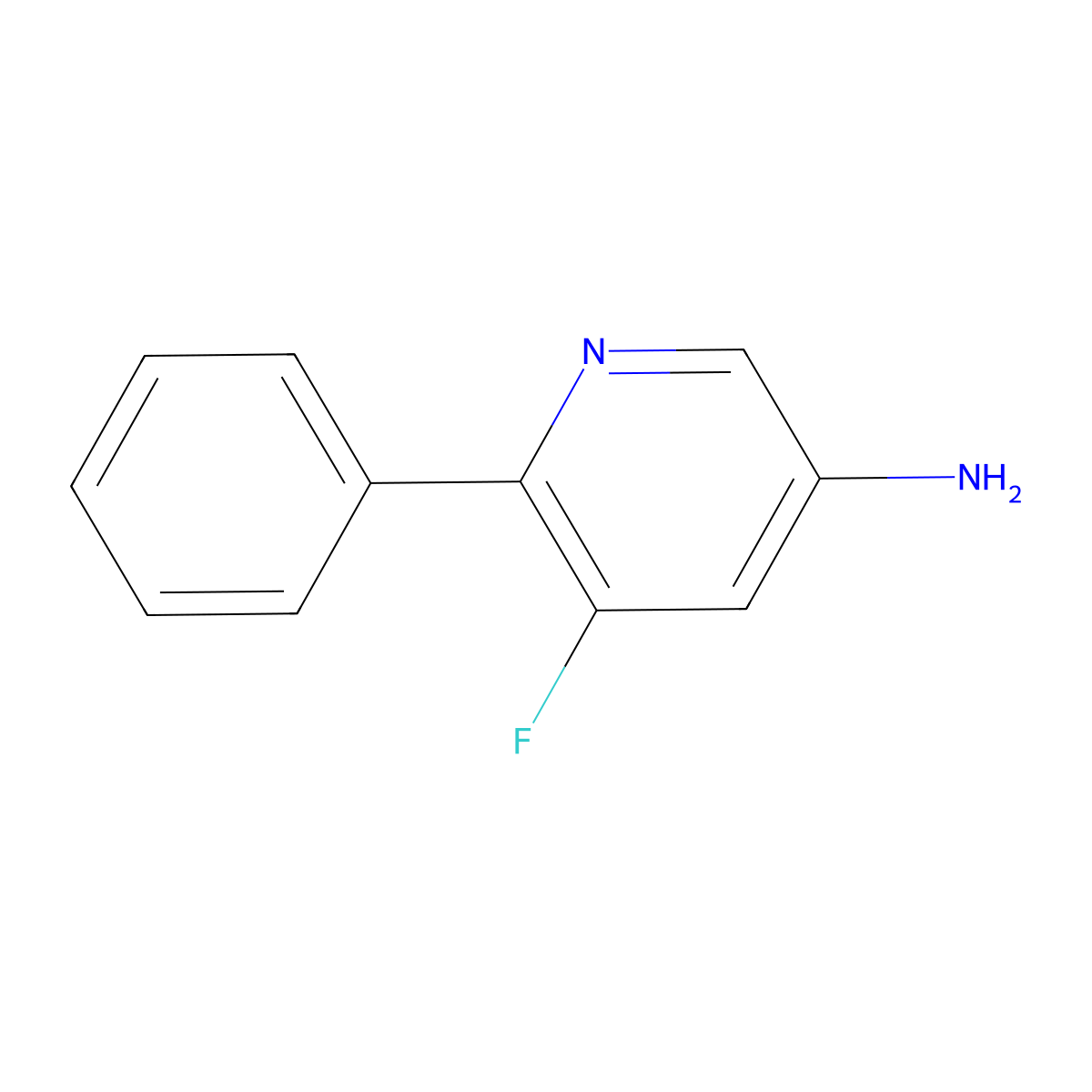 5-Amino-3-fluoro-2-phenylpyridine molecular structure, CAS 1416958-21-8