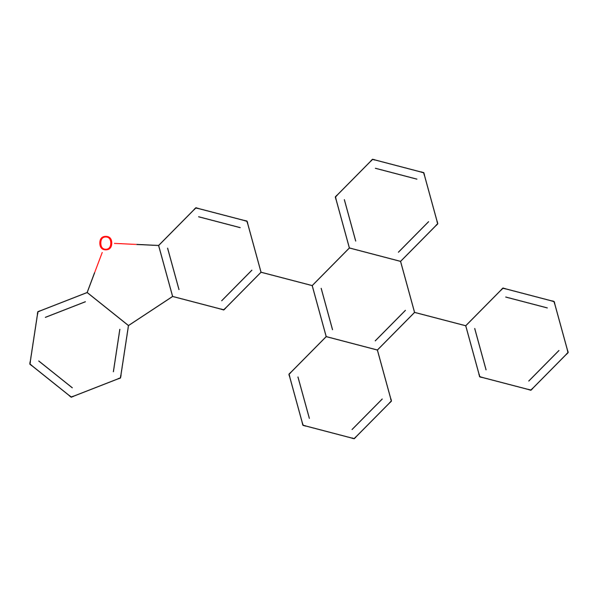 2-(10-Phenyl-9-anthracenyl)dibenzofuran molecular structure, CAS 1416962-85-0