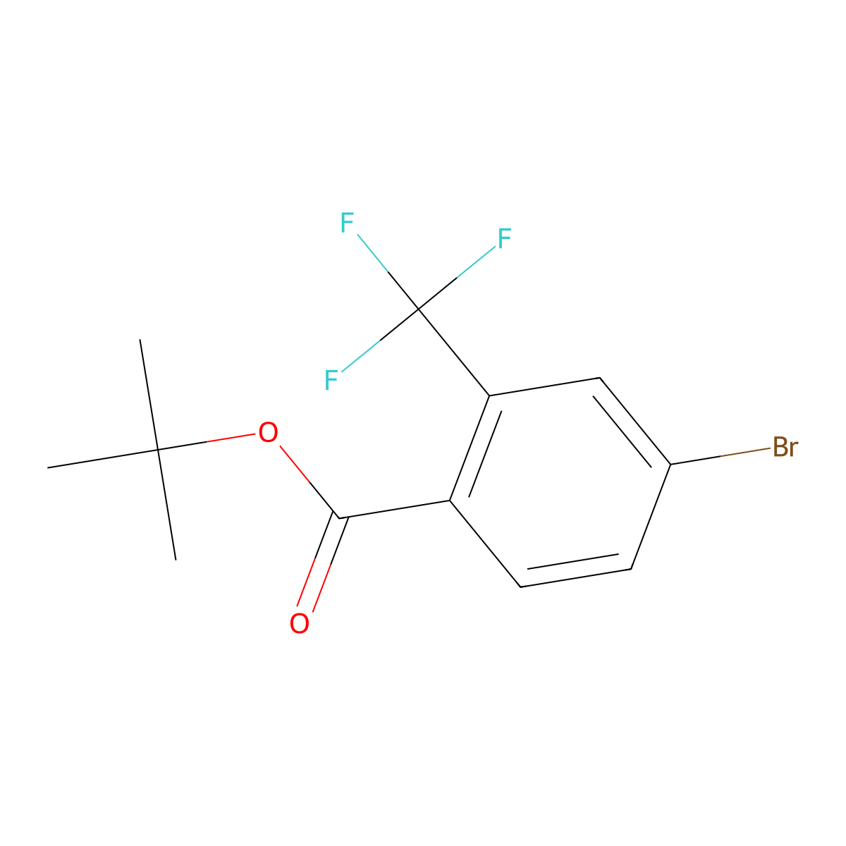 Tert-butyl 4-bromo-2-(trifluoromethyl)benzoate molecular structure, CAS 1416979-56-0