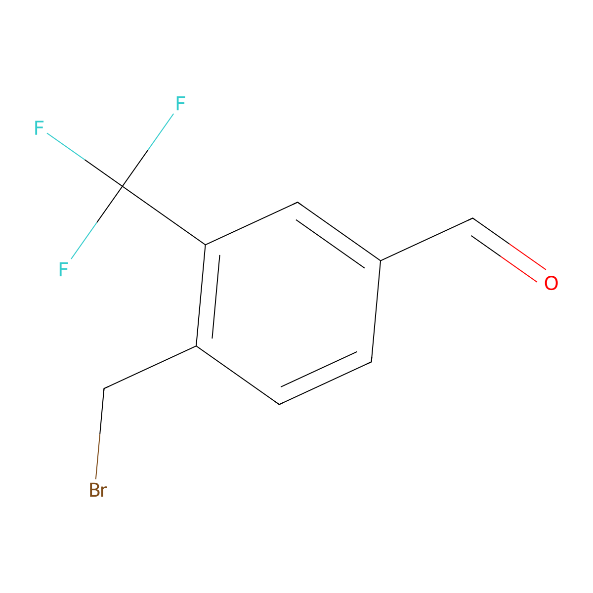 4-(Bromomethyl)-3-(trifluoromethyl)benzaldehyde molecular structure, CAS 1416980-23-8