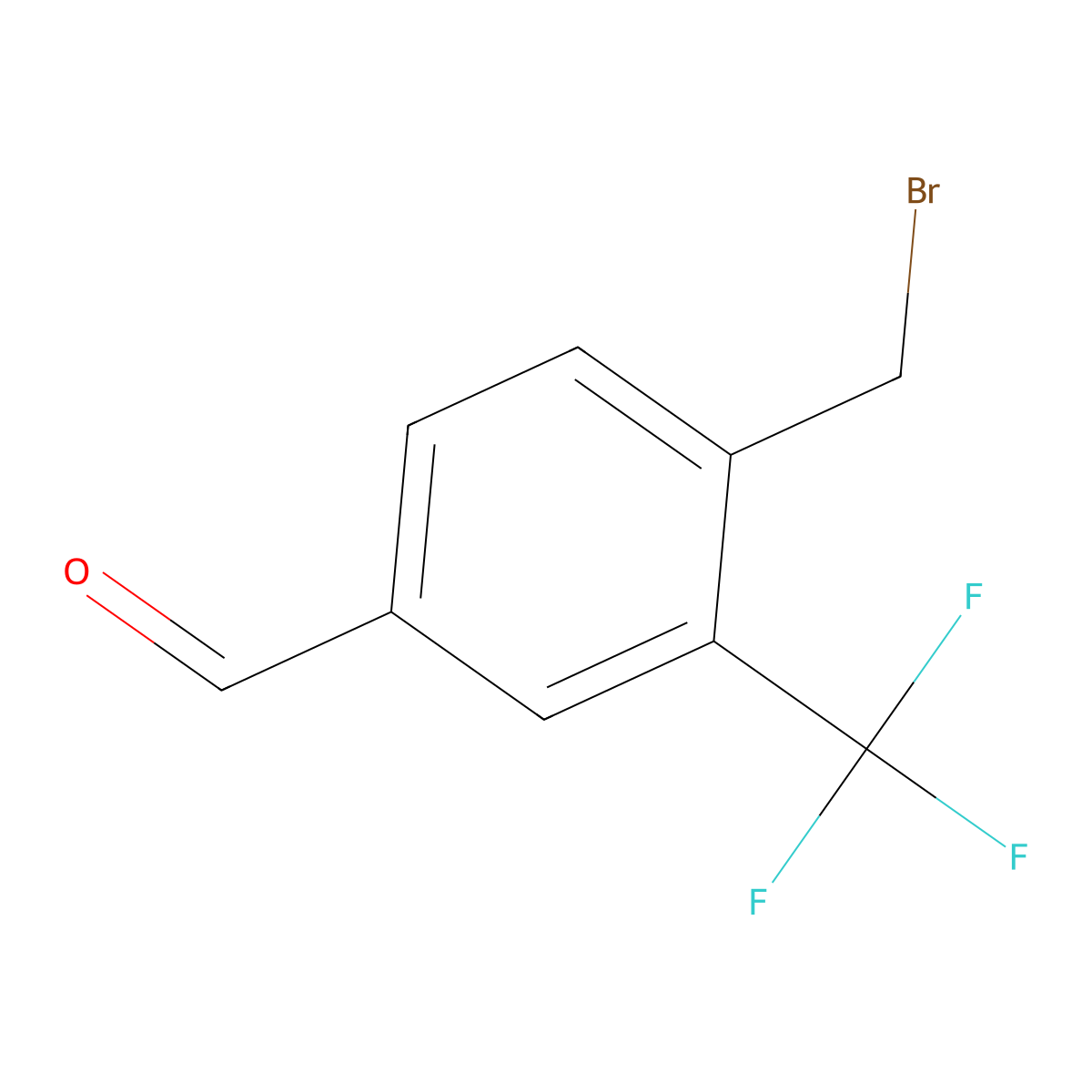 4-(Bromomethyl)-3-(trifluoromethyl)benzaldehyde molecular structure, CAS 1416980-23-8
