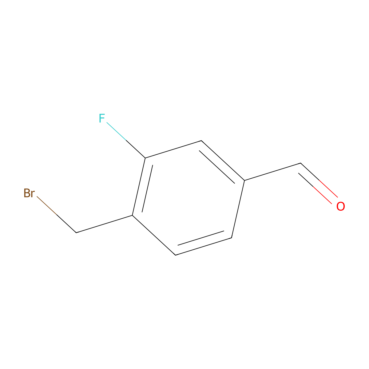 4-(Bromomethyl)-3-fluorobenzaldehyde molecular structure, CAS 1416980-24-9