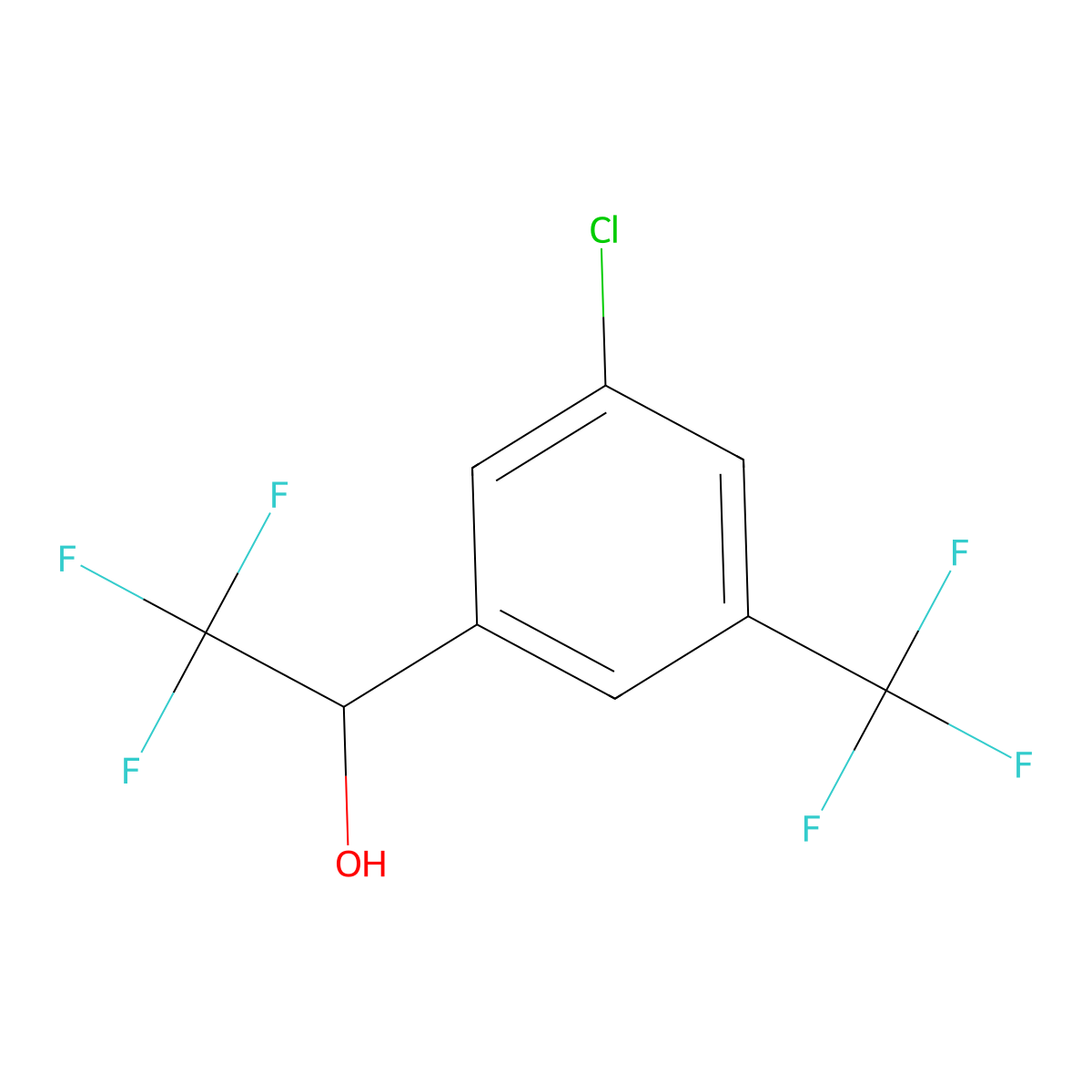 1-[3-Chloro-5-(trifluoromethyl)phenyl]-2,2,2-trifluoroethan-1-ol molecular structure, CAS 1416980-70-5