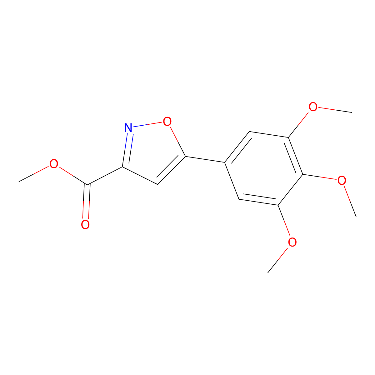 Methyl 5-(3,4,5-trimethoxyphenyl)isoxazole-3-carboxylate molecular structure, CAS 1416981-40-2