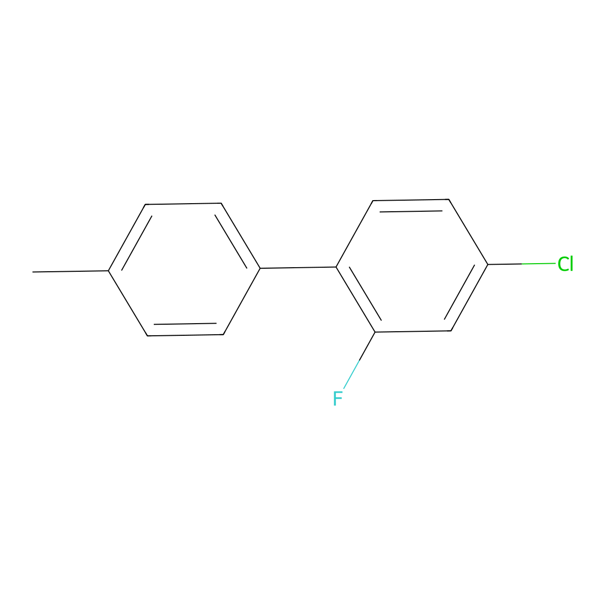 4-Chloro-2-fluoro-4'-methyl-1,1'-biphenyl molecular structure, CAS 1416984-35-4