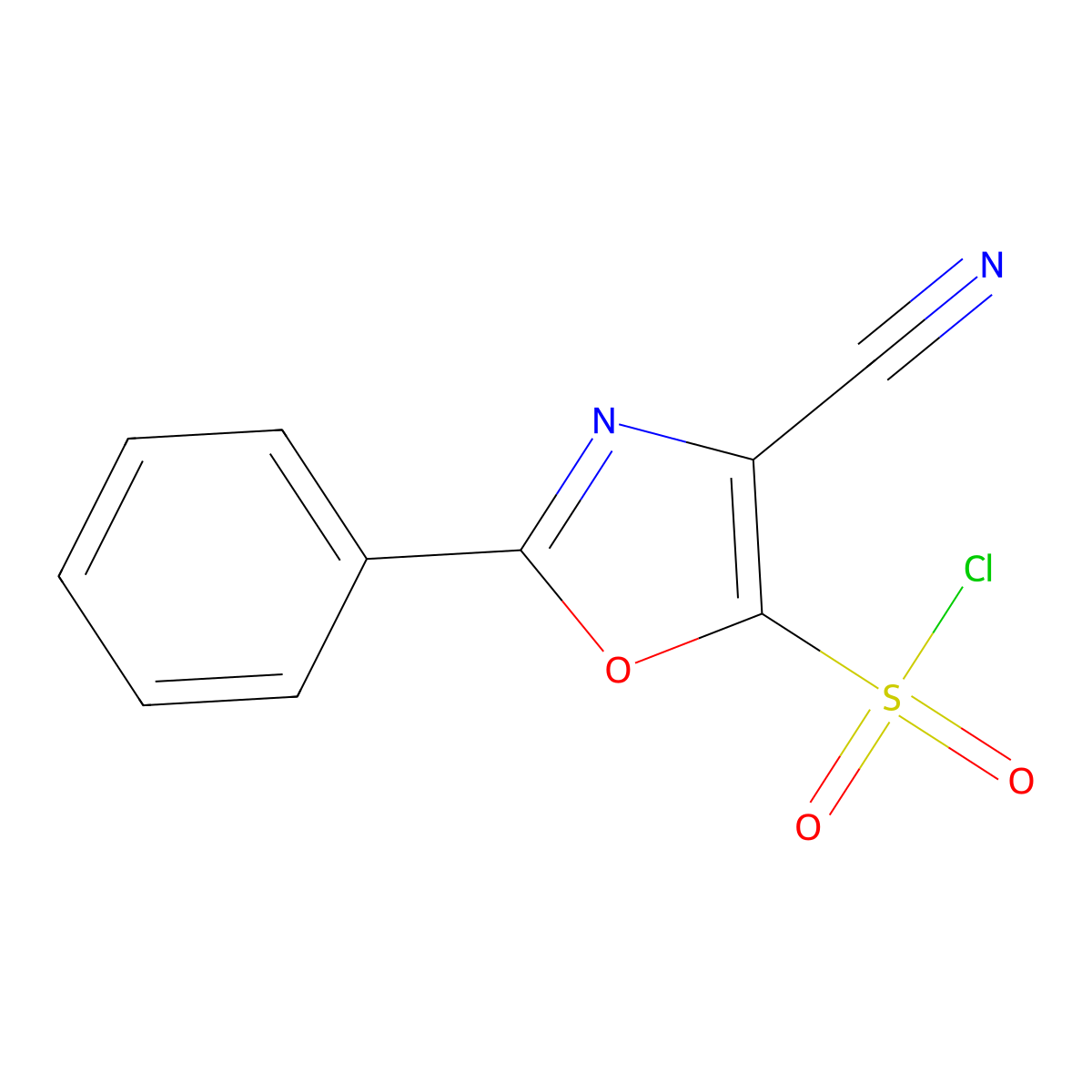 4-Cyano-2-phenyl-1,3-oxazole-5-sulfonyl chloride molecular structure, CAS 1416985-31-3