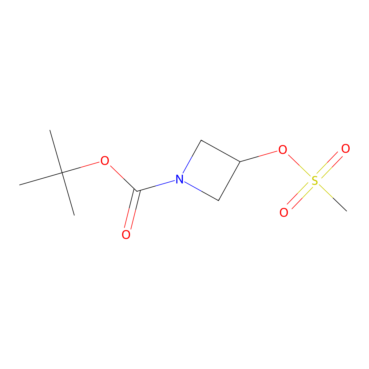 Tert-butyl 3-(methanesulfonyloxy)azetidine-1-carboxylate molecular structure, CAS 141699-58-3