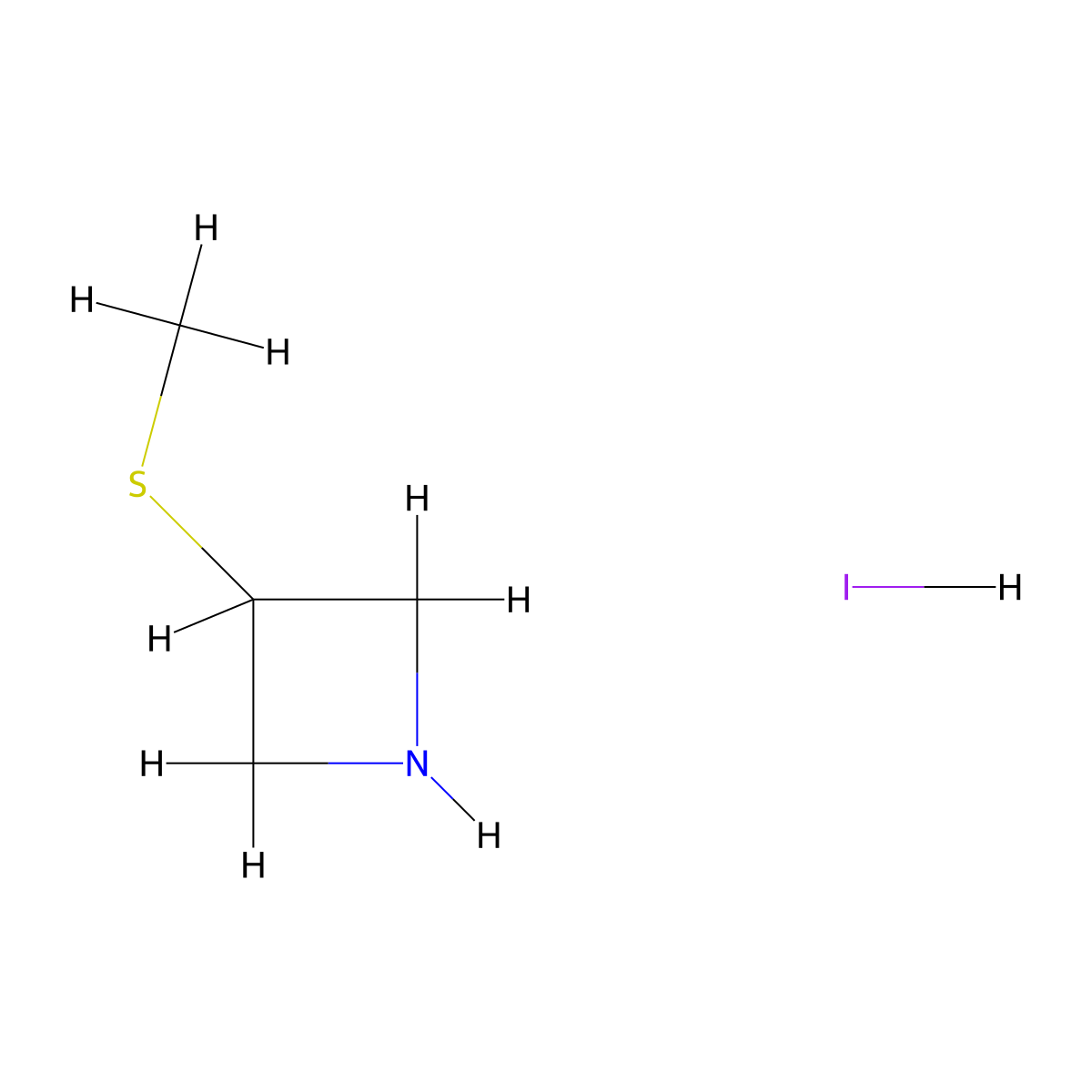 3-(Methylsulfanyl)azetidine hydroiodide molecular structure, CAS 141699-63-0