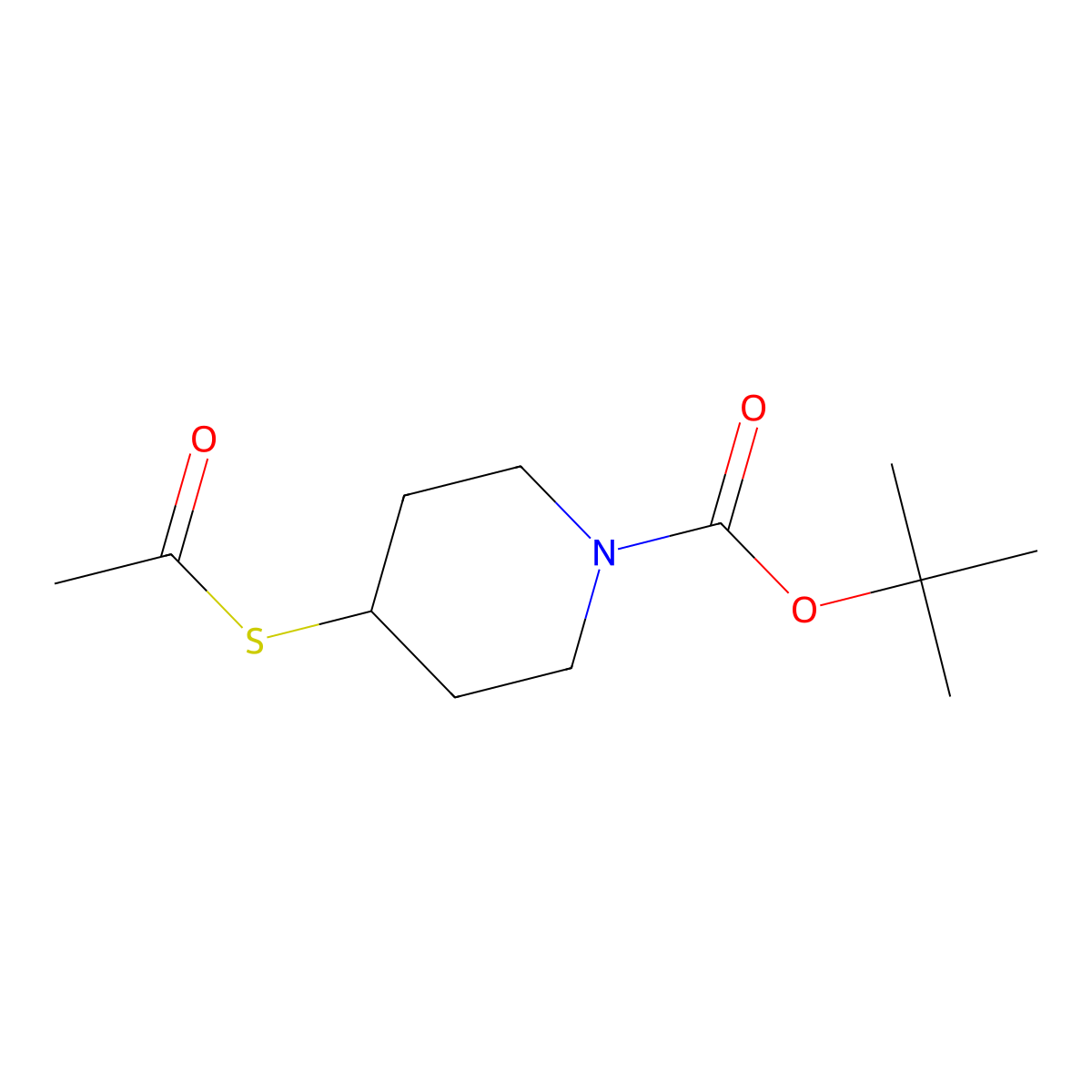 tert-Butyl 4-(acetylthio)piperidine-1-carboxylate molecular structure, CAS 141699-66-3