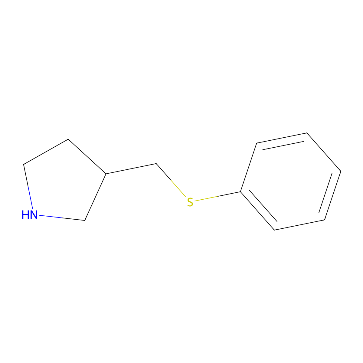 3-((Phenylsulfanyl)methyl)pyrrolidine molecular structure, CAS 141699-76-5