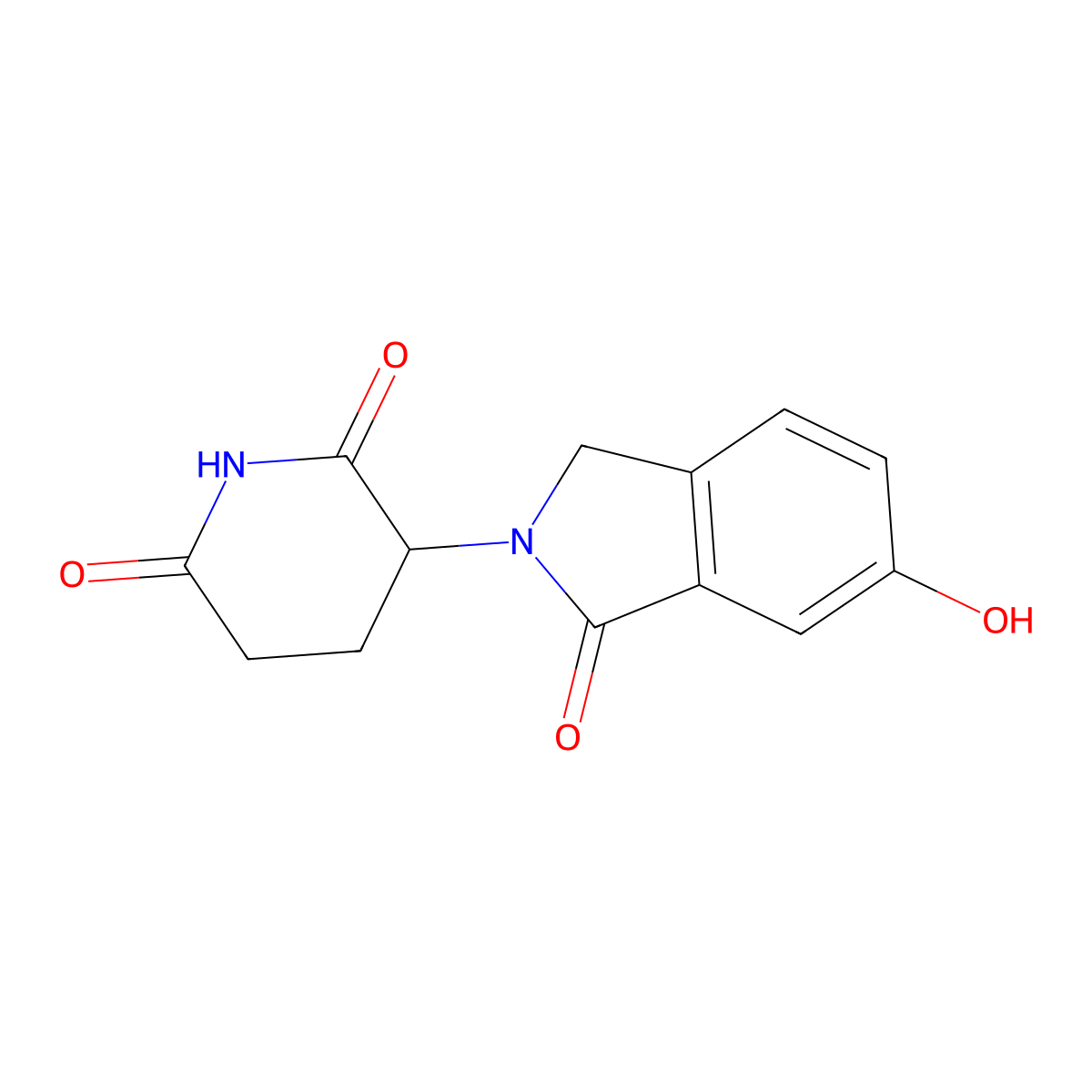 3-(6-hydroxy-1-oxo-2,3-dihydro-1H-isoindol-2-yl)piperidine-2,6-dione molecular structure, CAS 1416990-09-4