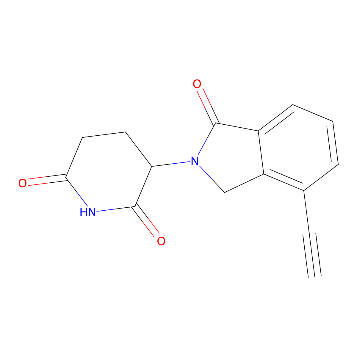 3-(4-Ethynyl-1-oxoisoindolin-2-yl)piperidine-2,6-dione molecular structure, CAS 1416990-26-5