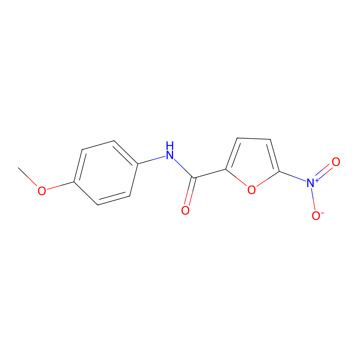 N-(4-methoxyphenyl)-5-nitrofuran-2-carboxamide molecular structure, CAS 14170-83-3