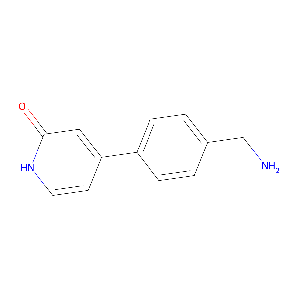 4-(4-(aminomethyl)phenyl)pyridin-2(1H)-one molecular structure, CAS 1417030-25-1