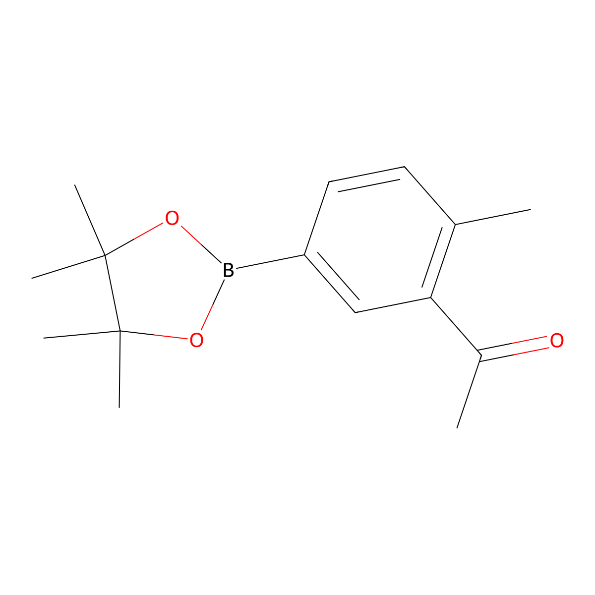 1-[2-Methyl-5-(4,4,5,5-tetramethyl-1,3,2-dioxaborolan-2-yl)phenyl]ethanone molecular structure, CAS 1417036-30-6