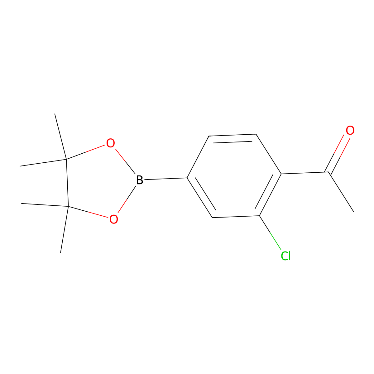 1-[2-Chloro-4-(tetramethyl-1,3,2-dioxaborolan-2-yl)phenyl]ethan-1-one molecular structure, CAS 1417036-32-8