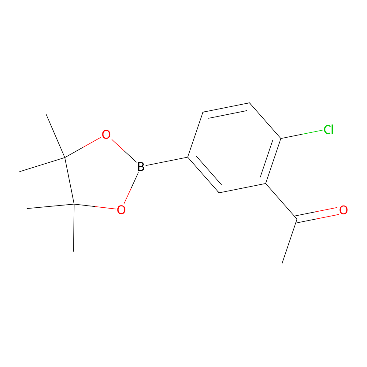 1-[2-Chloro-5-(tetramethyl-1,3,2-dioxaborolan-2-yl)phenyl]ethan-1-one molecular structure, CAS 1417036-33-9
