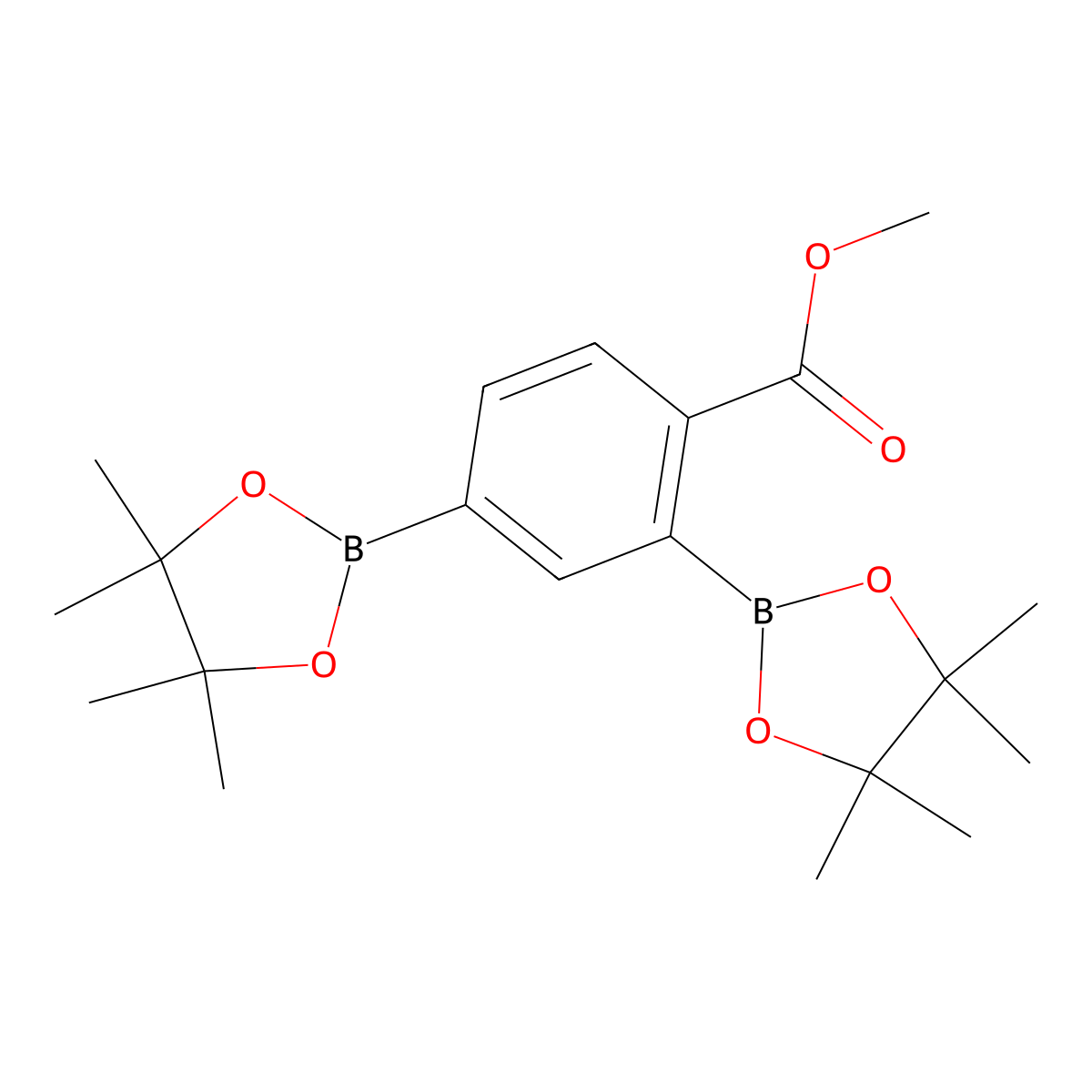 Methyl 2,4-bis(4,4,5,5-tetramethyl-1,3,2-dioxaborolan-2-yl)benzoate molecular structure, CAS 1417036-37-3