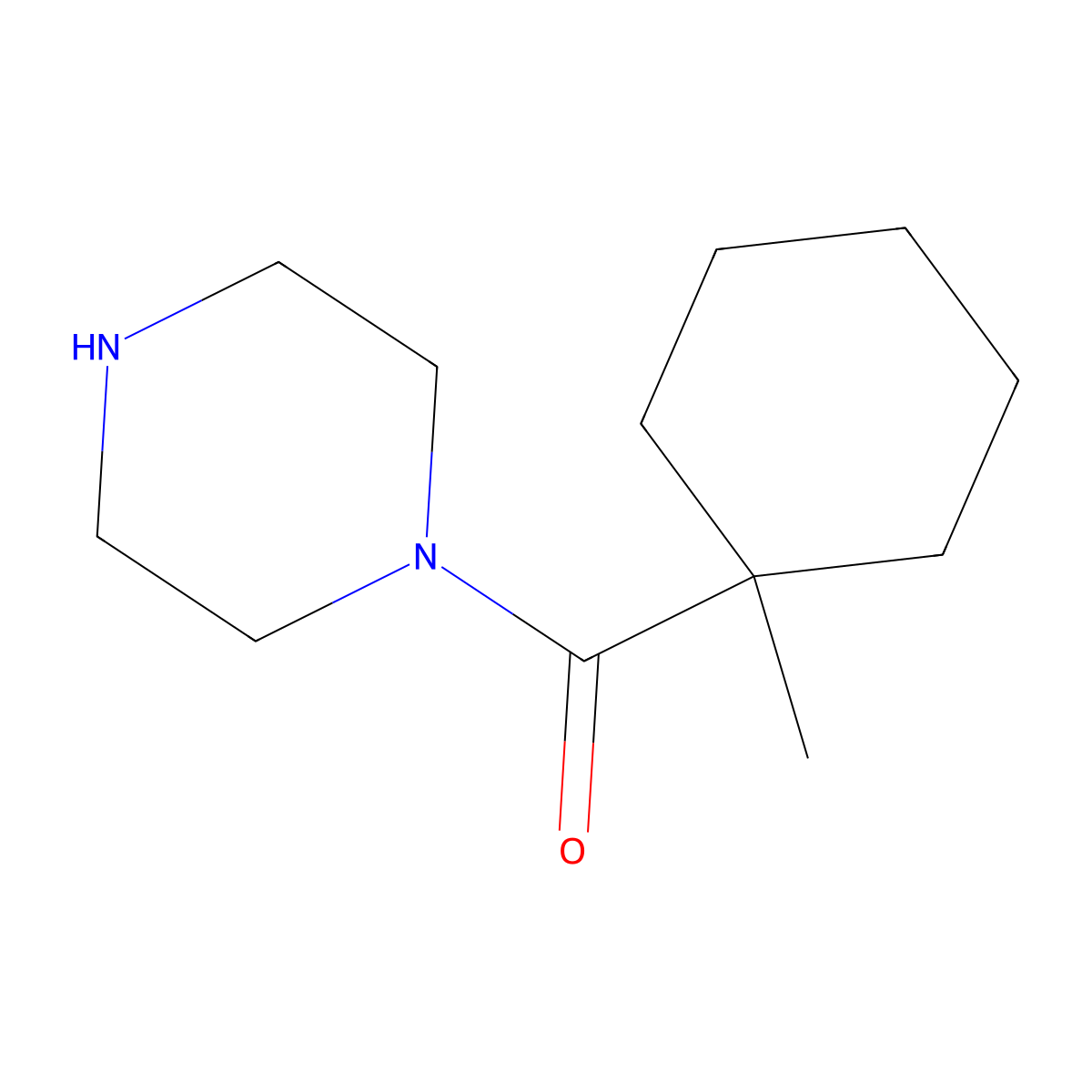 (1-Methylcyclohexyl)(piperazin-1-yl)methanone molecular structure, CAS 141704-95-2