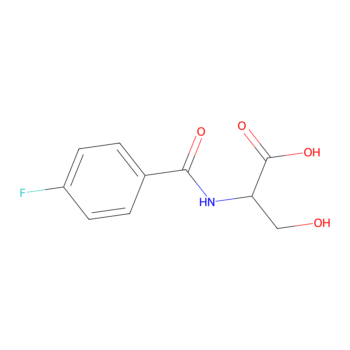 2-[(4-Fluorophenyl)formamido]-3-hydroxypropanoic acid molecular structure, CAS 1417065-22-5