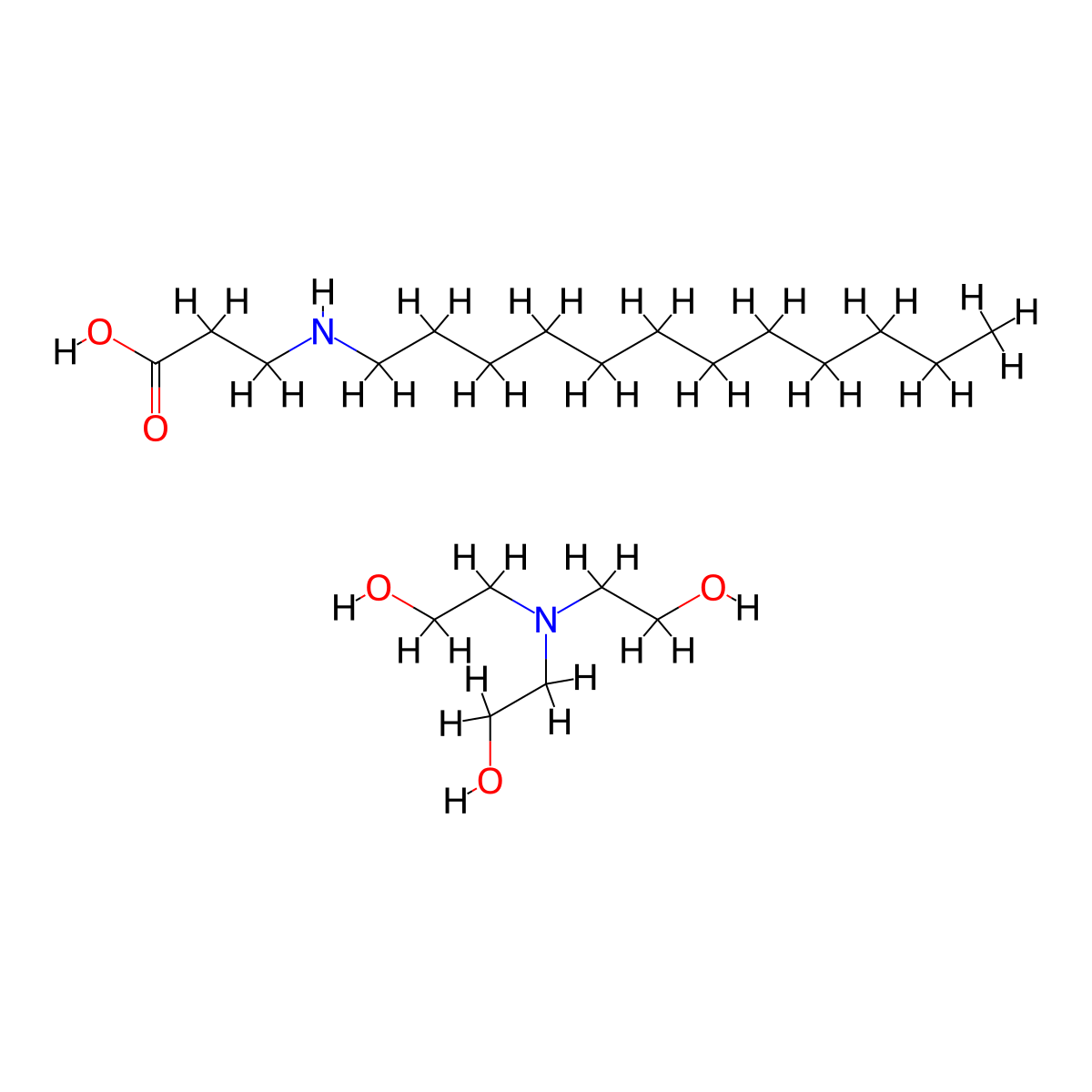 Triethanolamine laurylaminopropionate molecular structure, CAS 14171-00-7