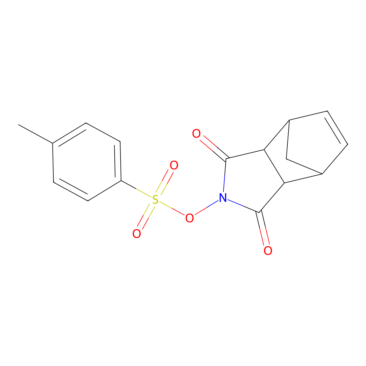 4,7-Methano-1H-isoindole-1,3(2H)-dione, 3a,4,7,7a-tetrahydro-2-[[(4-methylphenyl)sulfonyl]oxy]- molecular structure, CAS 141714-82-1