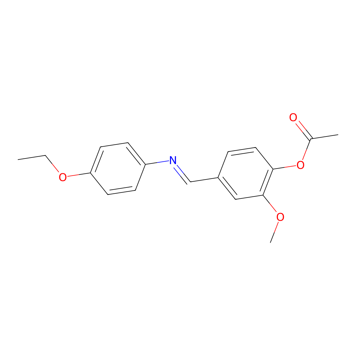 4-{[(4-Ethoxyphenyl)imino]methyl}-2-methoxyphenyl acetate molecular structure, CAS 1417182-25-2