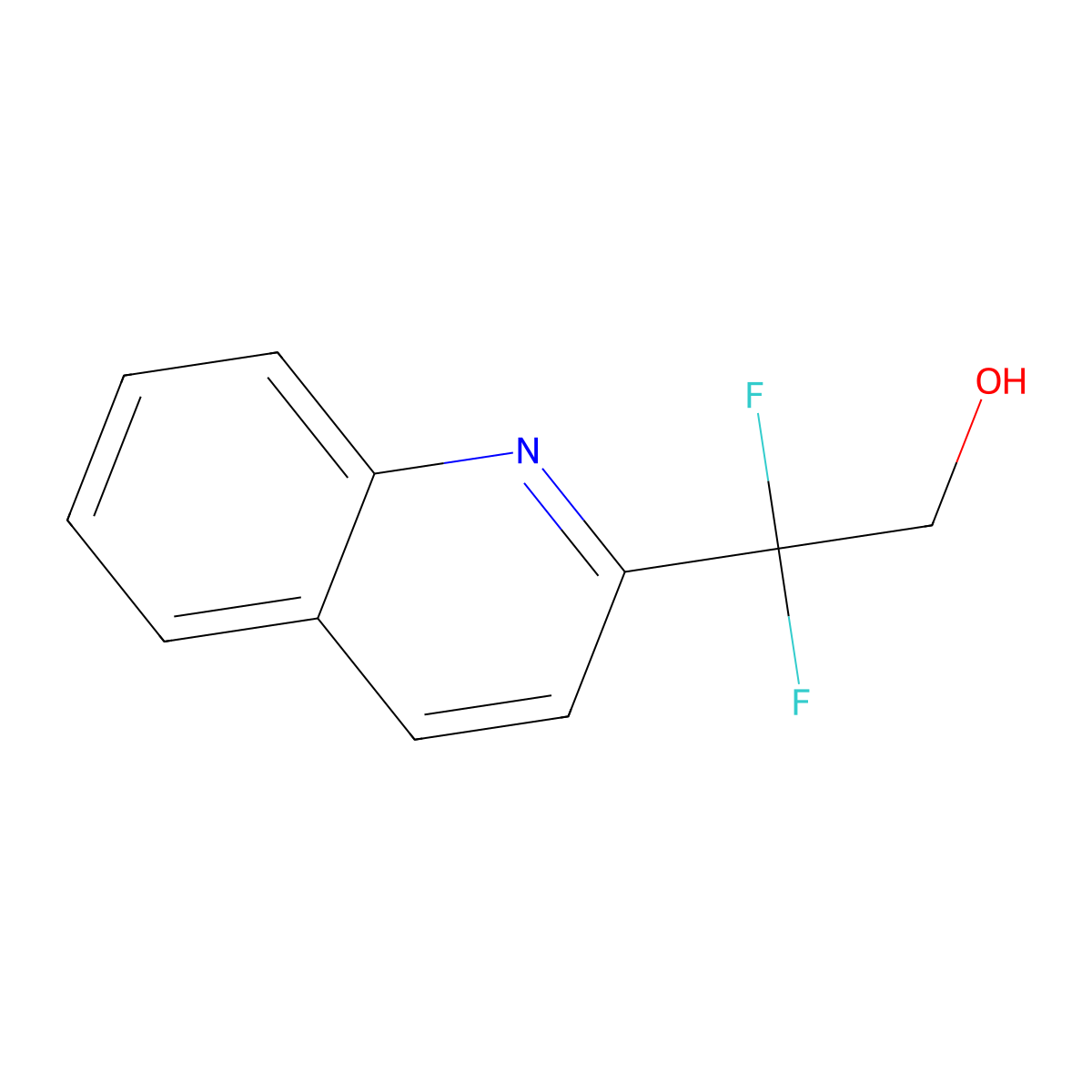 2,2-Difluoro-2-(quinolin-2-yl)ethan-1-ol molecular structure, CAS 1417189-49-1