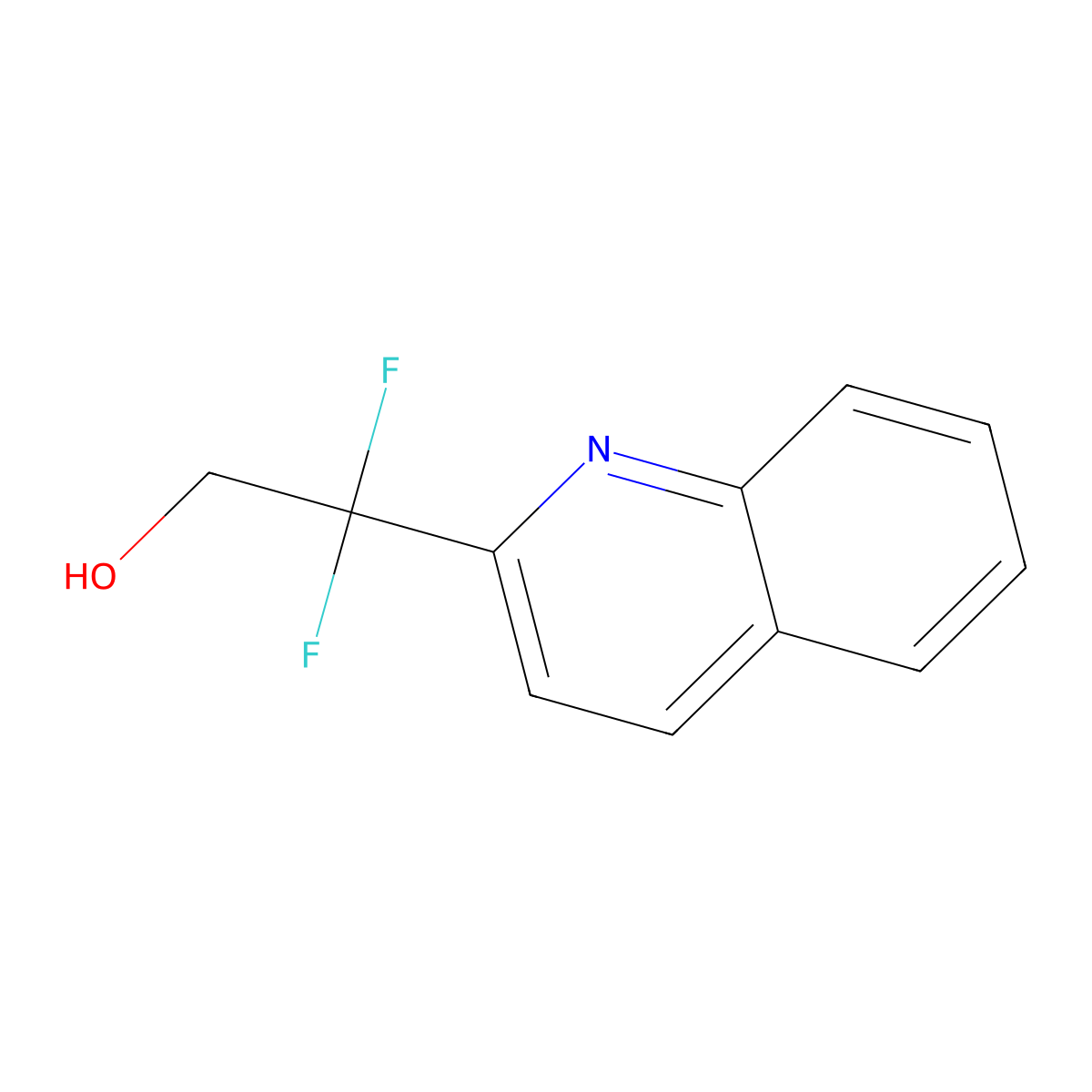 2,2-Difluoro-2-(quinolin-2-yl)ethan-1-ol molecular structure, CAS 1417189-49-1