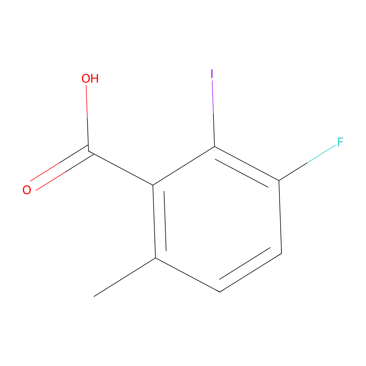 3-Fluoro-2-iodo-6-methylbenzoic acid molecular structure, CAS 1417190-24-9