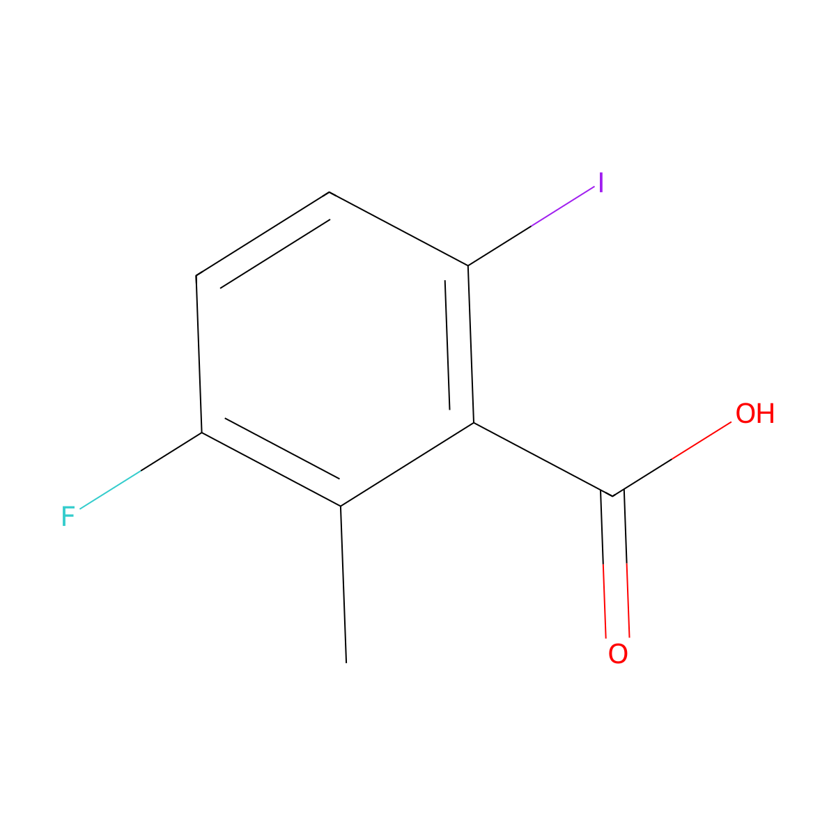 3-Fluoro-6-iodo-2-methylbenzoic acid molecular structure, CAS 1417190-31-8