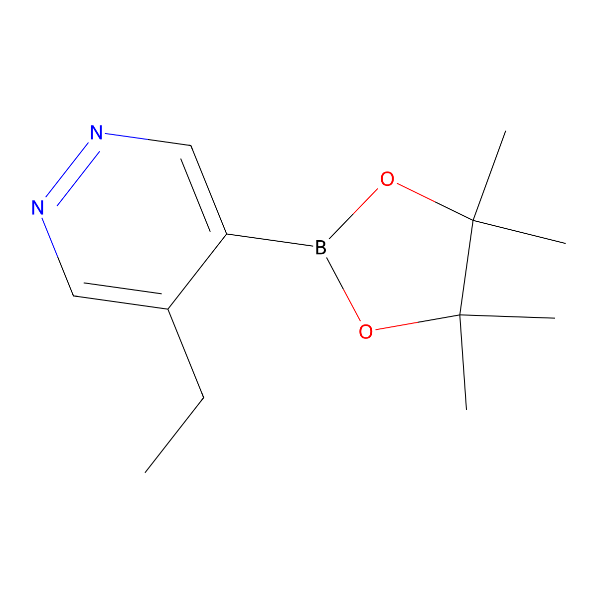4-Ethyl-5-(tetramethyl-1,3,2-dioxaborolan-2-yl)pyridazine molecular structure, CAS 1417200-30-6