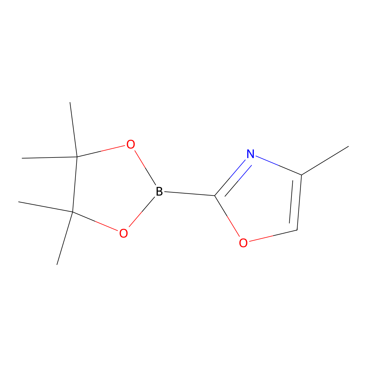 4-Methyl-2-(tetramethyl-1,3,2-dioxaborolan-2-yl)-1,3-oxazole molecular structure, CAS 1417200-33-9