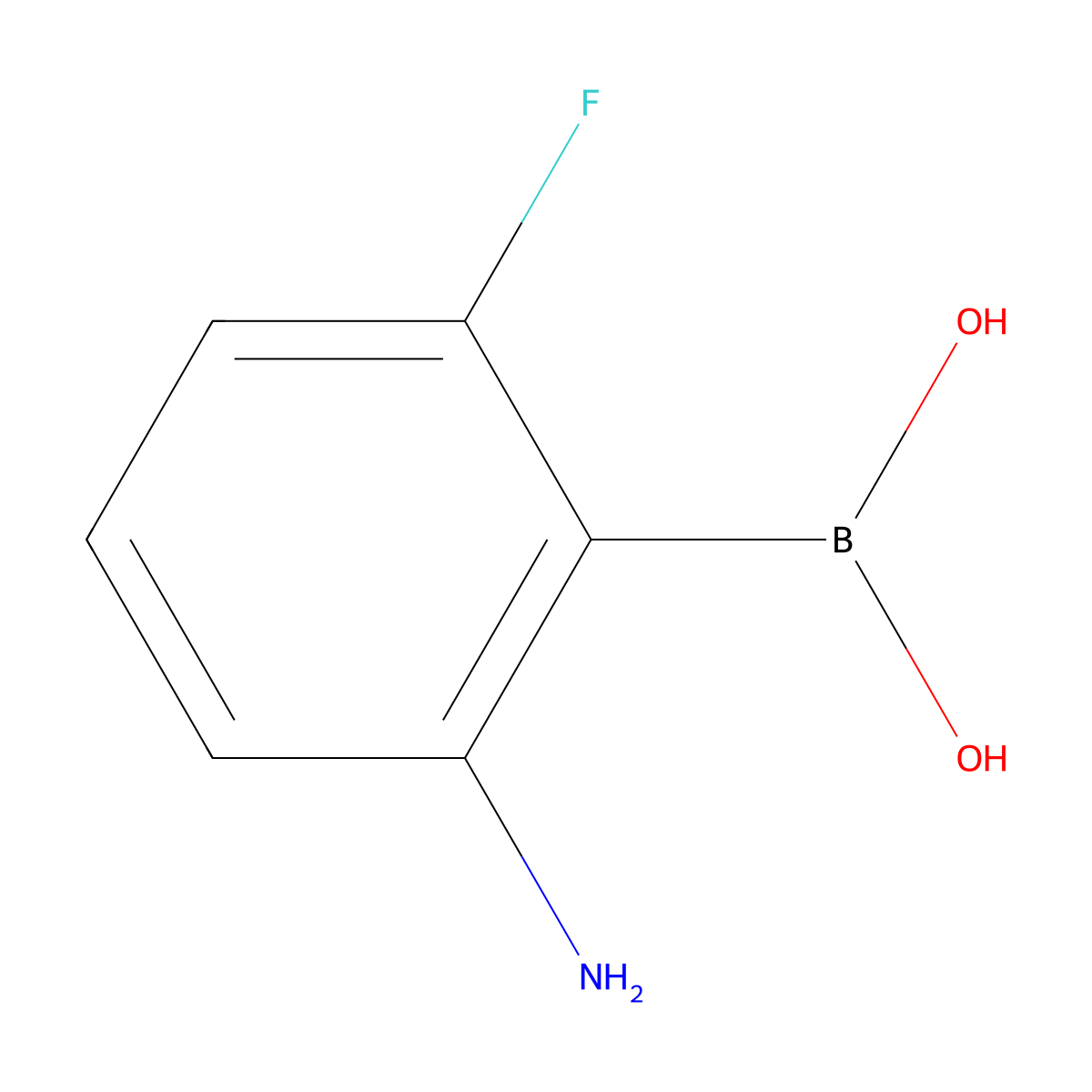 (2-Amino-6-fluorophenyl)boronic acid molecular structure, CAS 1417200-93-1