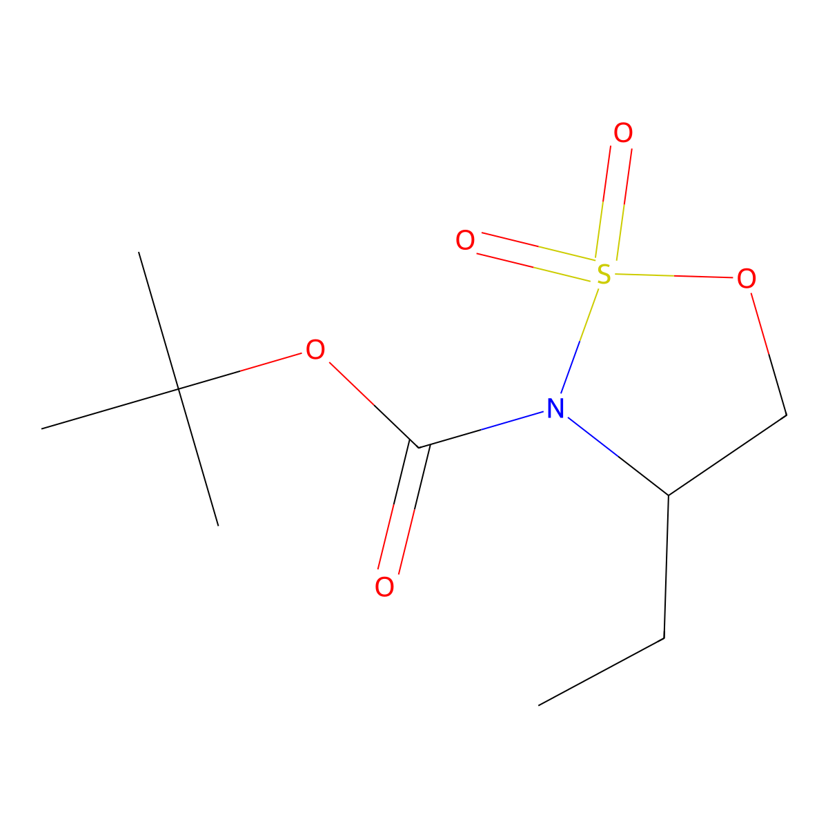 tert-butyl (4R)-4-ethyl-2,2-dioxo-1,2lambda6,3-oxathiazolidine-3-carboxylate molecular structure, CAS 1417287-40-1
