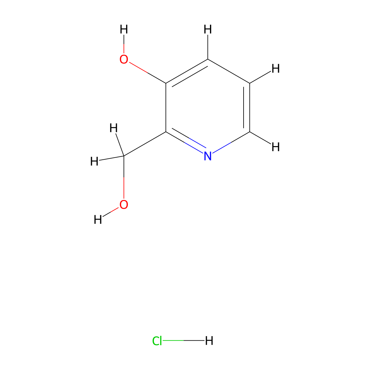 3-Hydroxy-2-(hydroxymethyl)pyridine hydrochloride molecular structure, CAS 14173-30-9