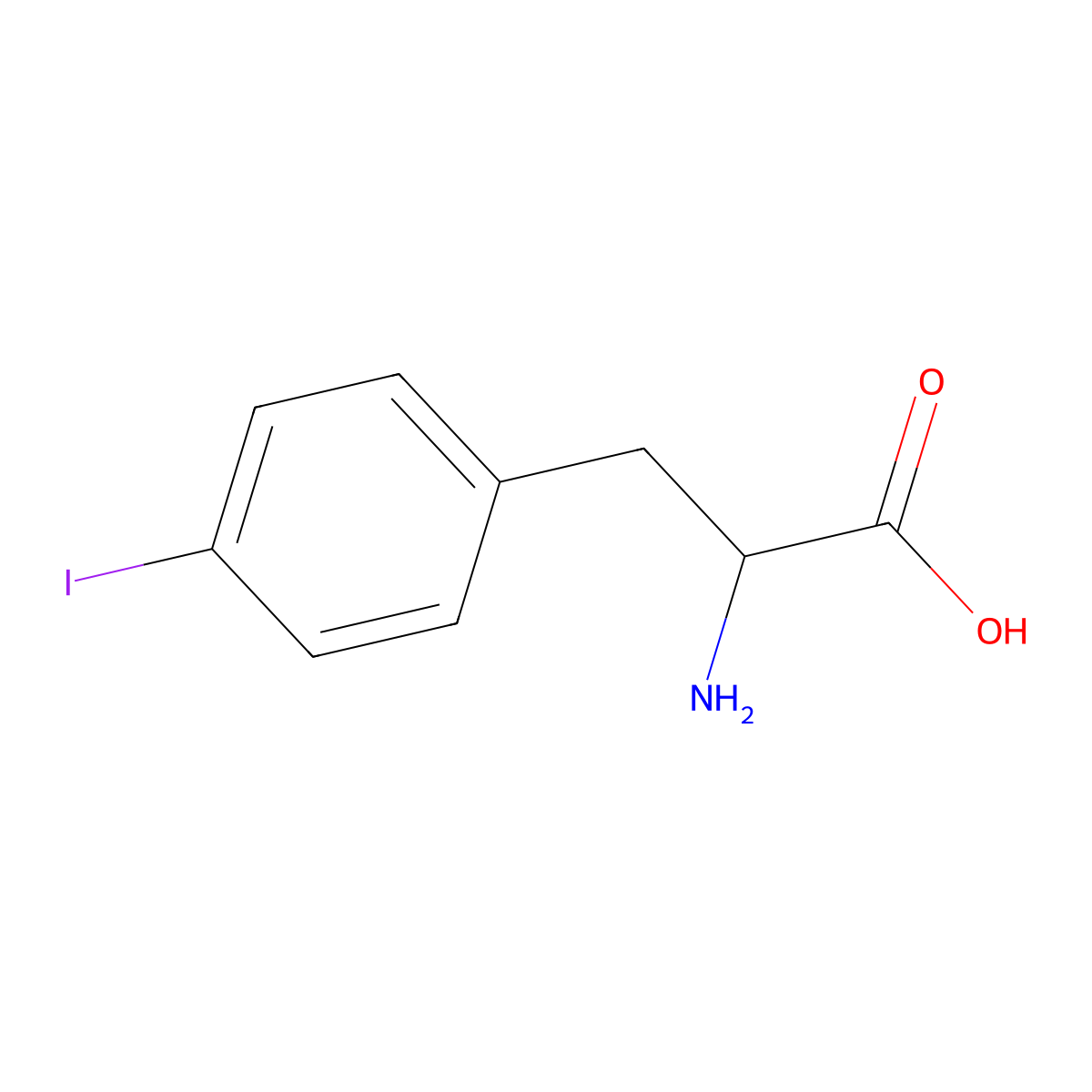 2-Amino-3-(4-iodophenyl)propionic acid molecular structure, CAS 14173-41-2