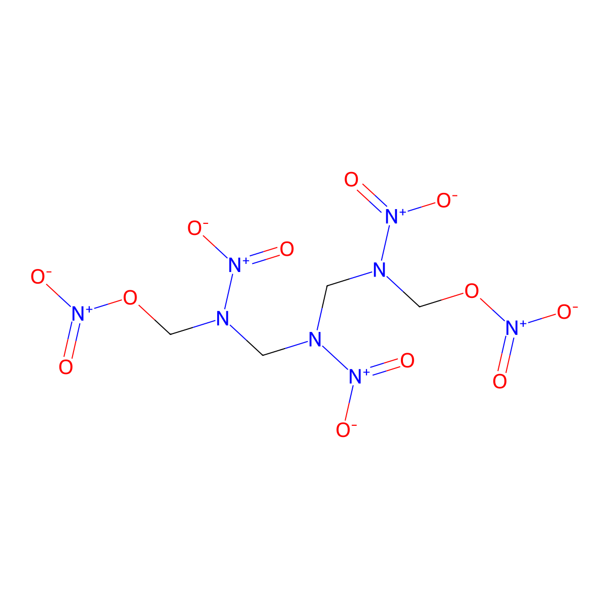 [Nitro-[[nitro-[[nitro(nitrooxymethyl)amino]methyl]amino]methyl]amino]methyl nitrate molecular structure, CAS 14173-61-6