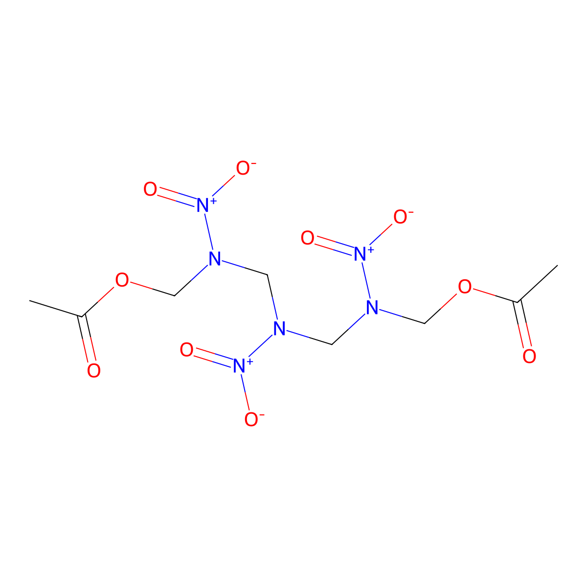8-Oxa-2,4,6-triazadecan-1-ol, 2,4,6-trinitro-9-oxo-, 1-acetate molecular structure, CAS 14173-62-7