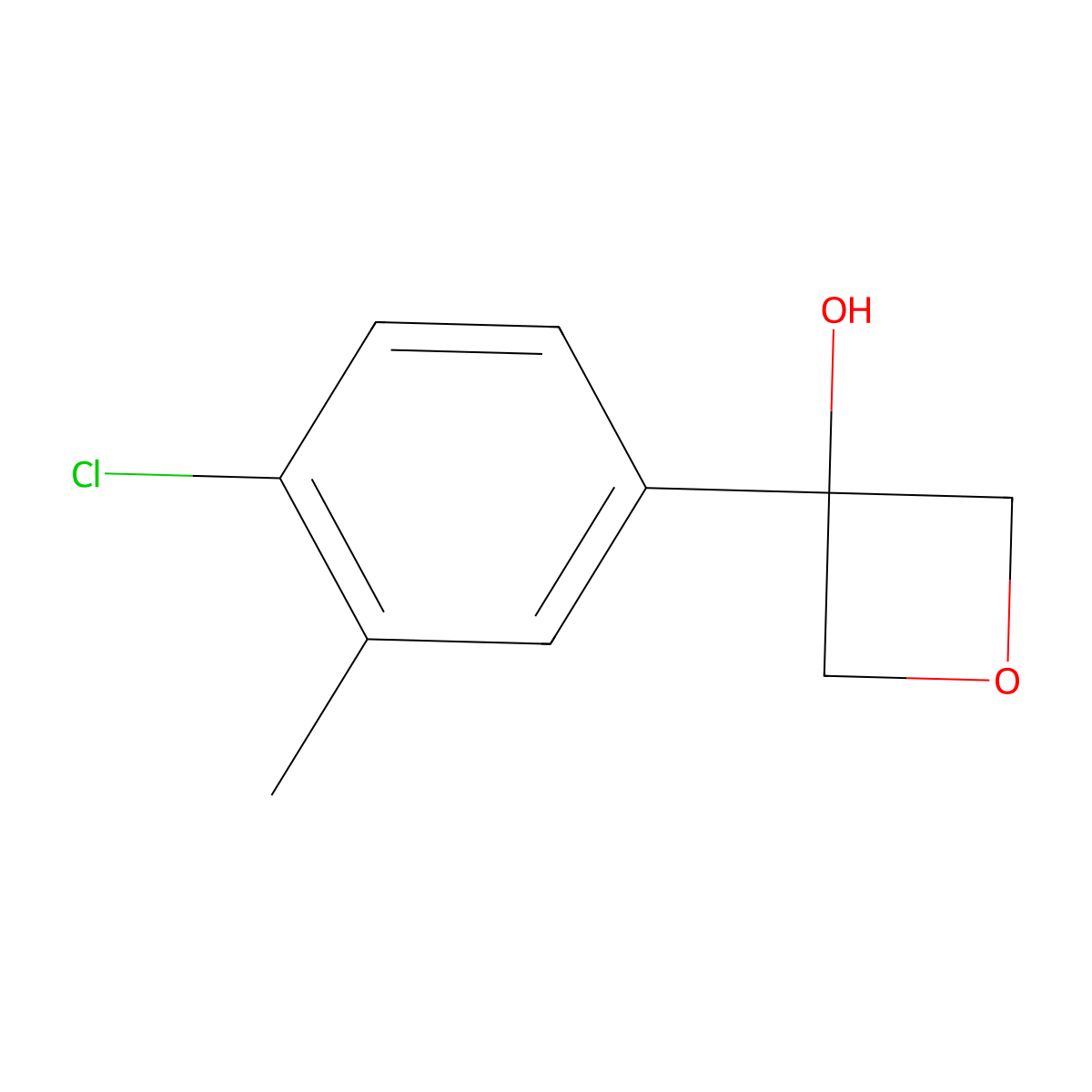 3-(4-chloro-3-methylphenyl)-3-Oxetanol molecular structure, CAS 1417301-03-1