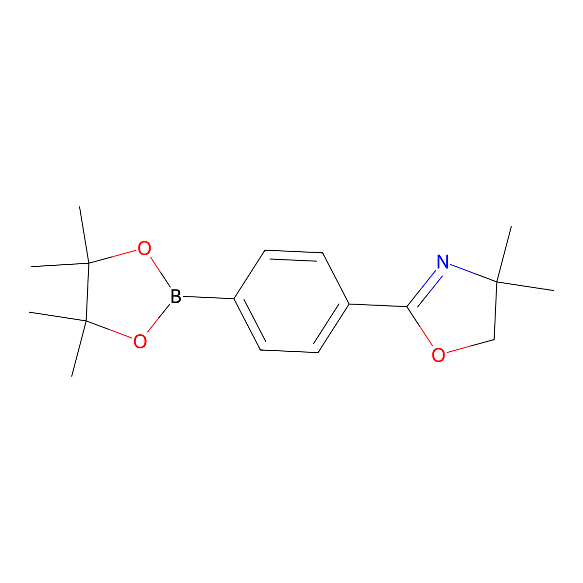 4,4-Dimethyl-2-(4-(4,4,5,5-tetramethyl-1,3,2-dioxaborolan-2-YL)phenyl)-4,5-dihydrooxazole molecular structure, CAS 1417301-55-3