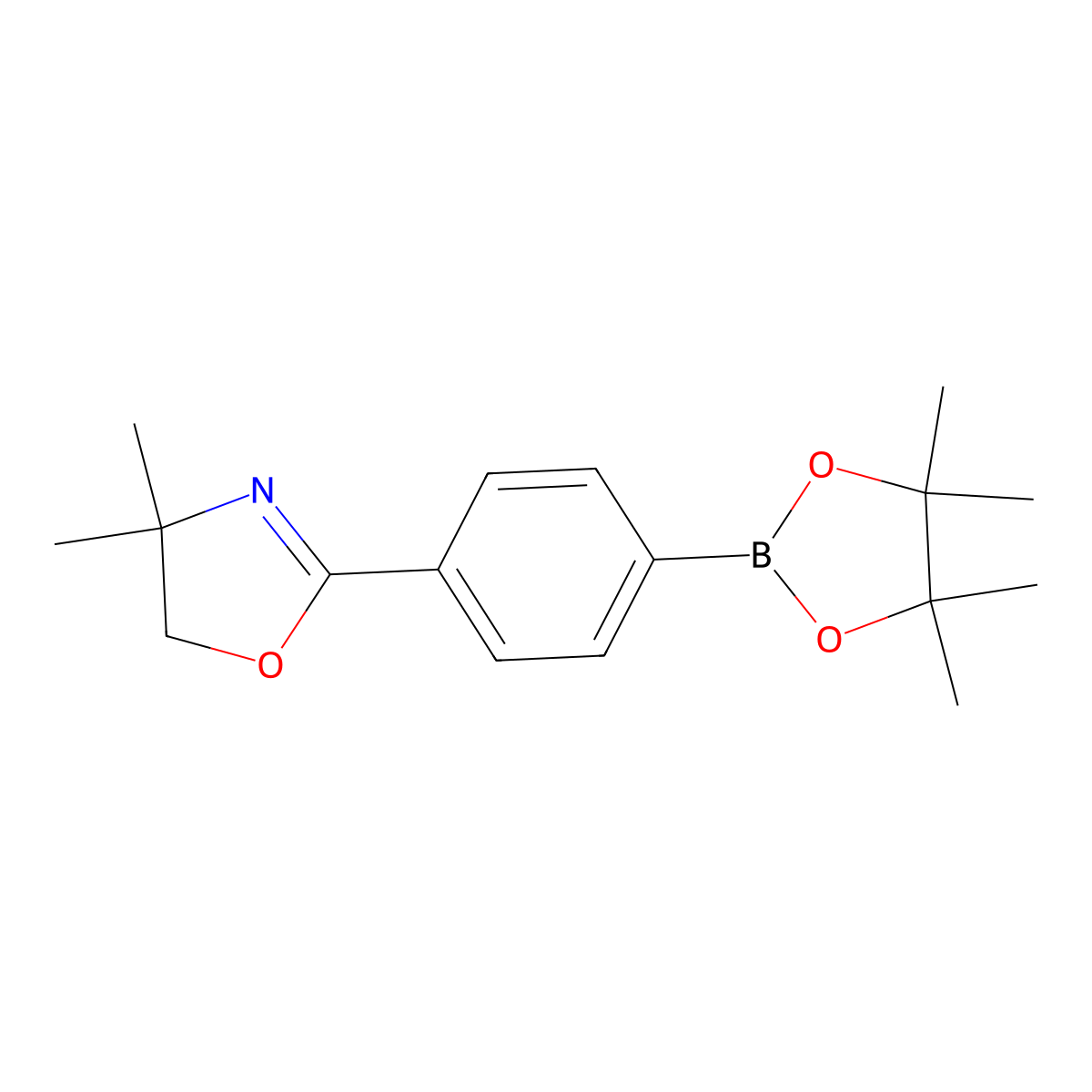 4,4-Dimethyl-2-(4-(4,4,5,5-tetramethyl-1,3,2-dioxaborolan-2-YL)phenyl)-4,5-dihydrooxazole molecular structure, CAS 1417301-55-3