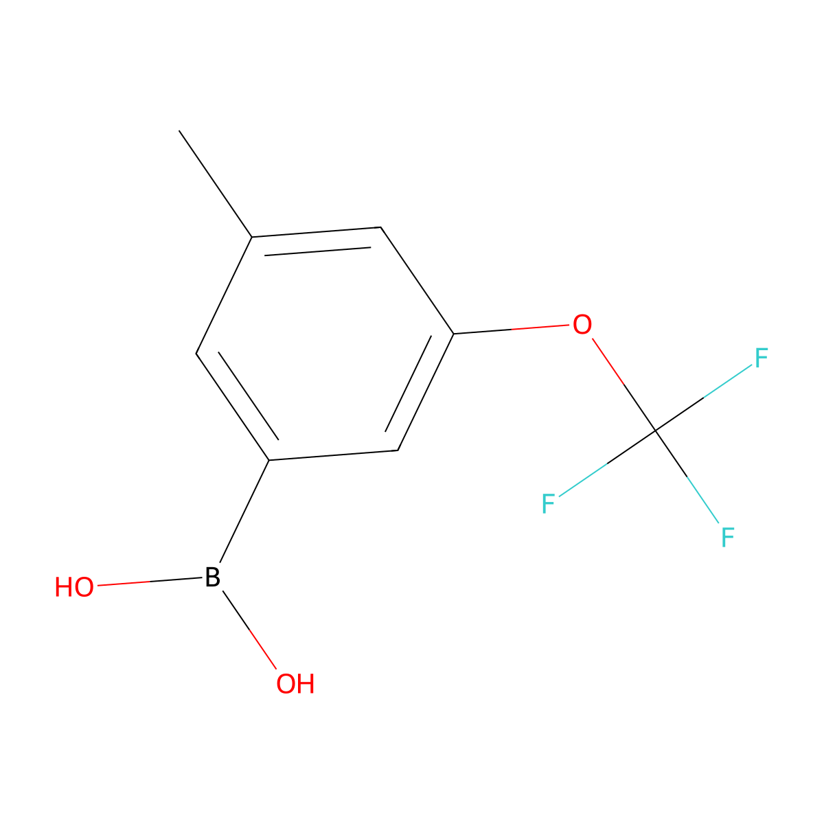 (3-Methyl-5-(trifluoromethoxy)phenyl)boronic acid molecular structure, CAS 1417301-61-1